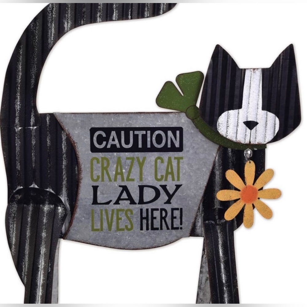 Crazy Cat Lady Metal Porch Sign